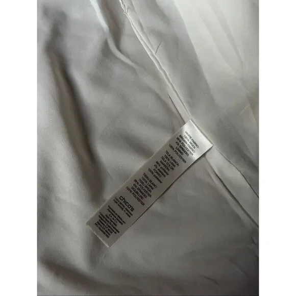 Chico’s Vest Ivory Wool Faux Suede Zip Pockets Cream Tan 2 US Large - Picture 13 of 13